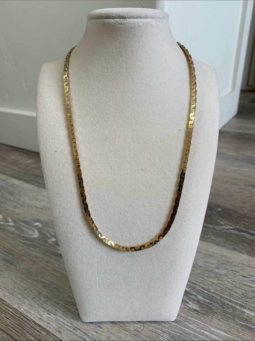 Gold-Color Flat Herringbone Necklace